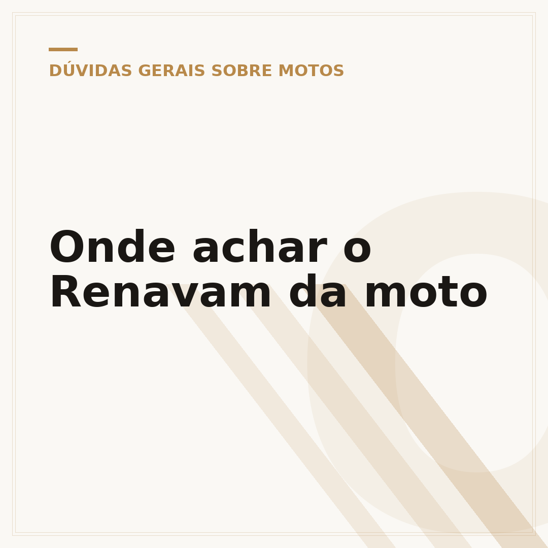 Onde achar o Renavam da moto