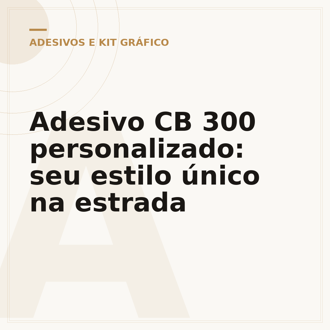 Adesivo CB 300 personalizado: seu estilo único na estrada