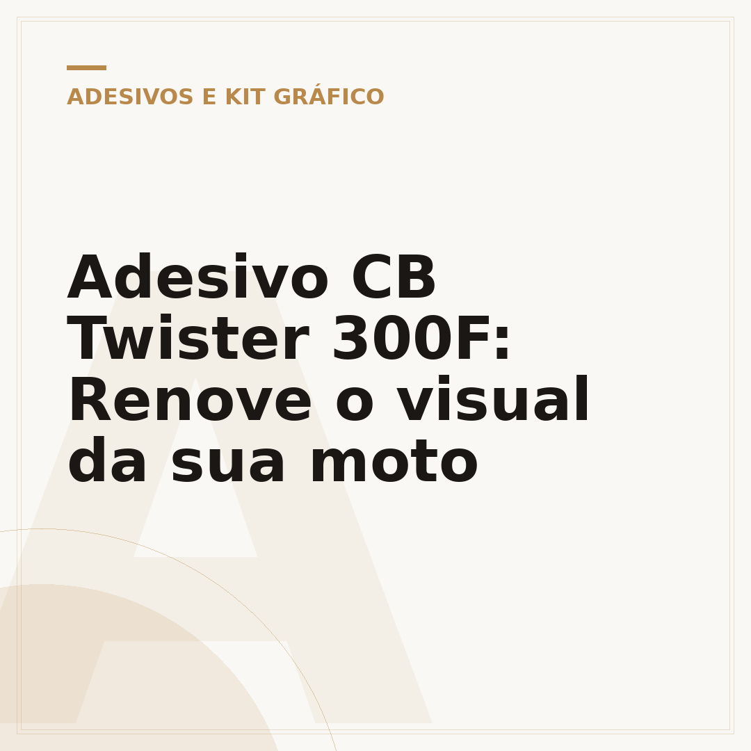 Adesivo CB Twister 300F: Renove o visual da sua moto