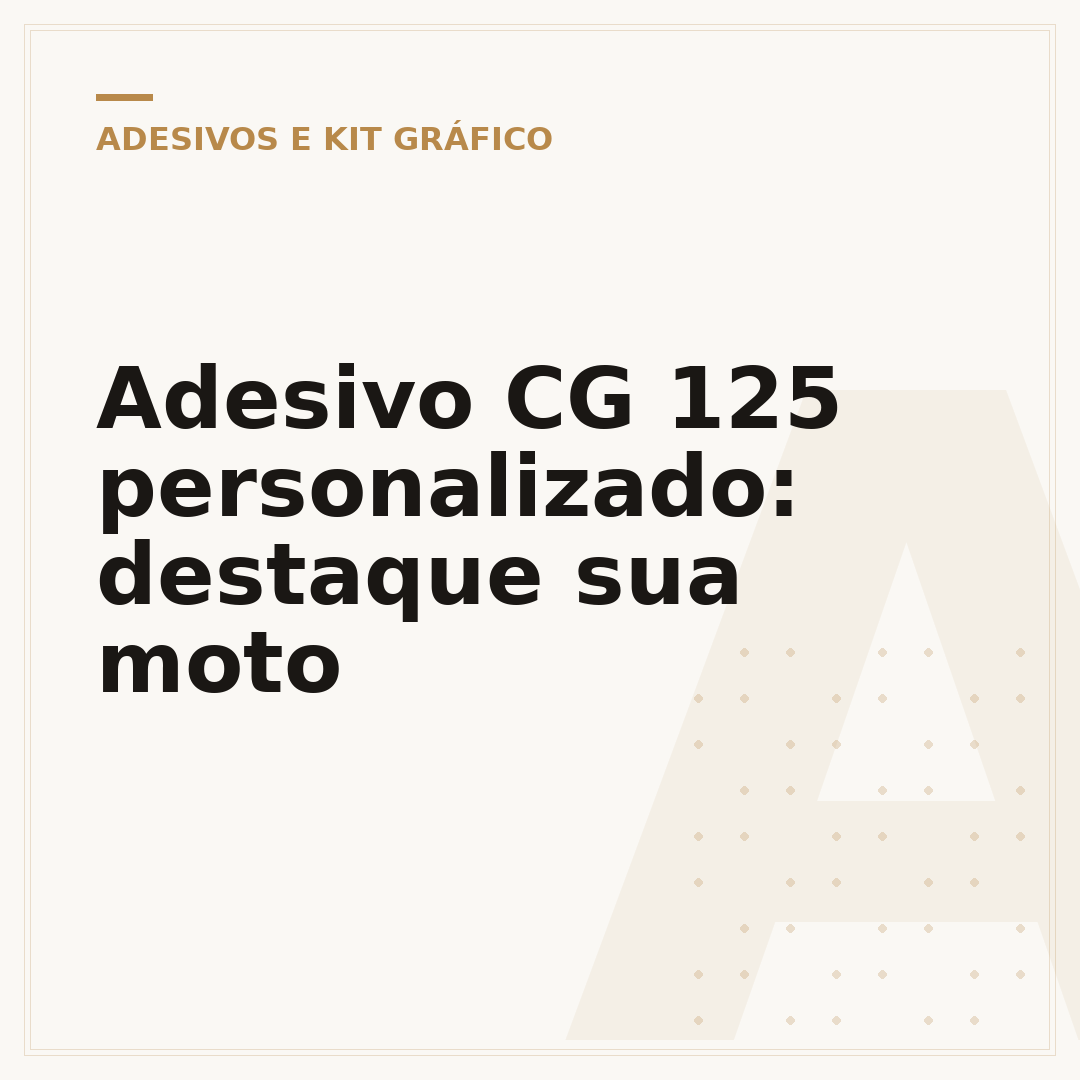 Adesivo CG 125 personalizado: destaque sua moto