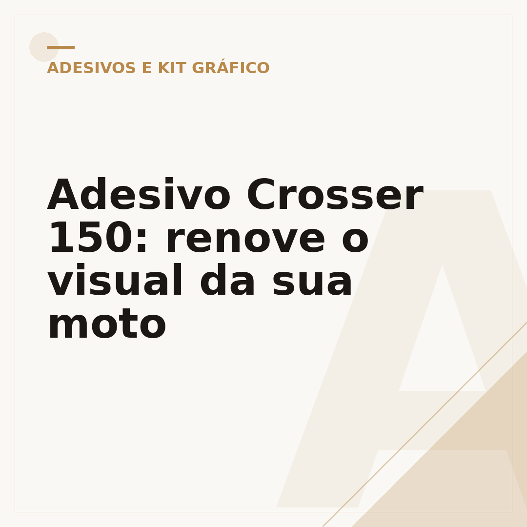 Adesivo Crosser 150: renove o visual da sua moto