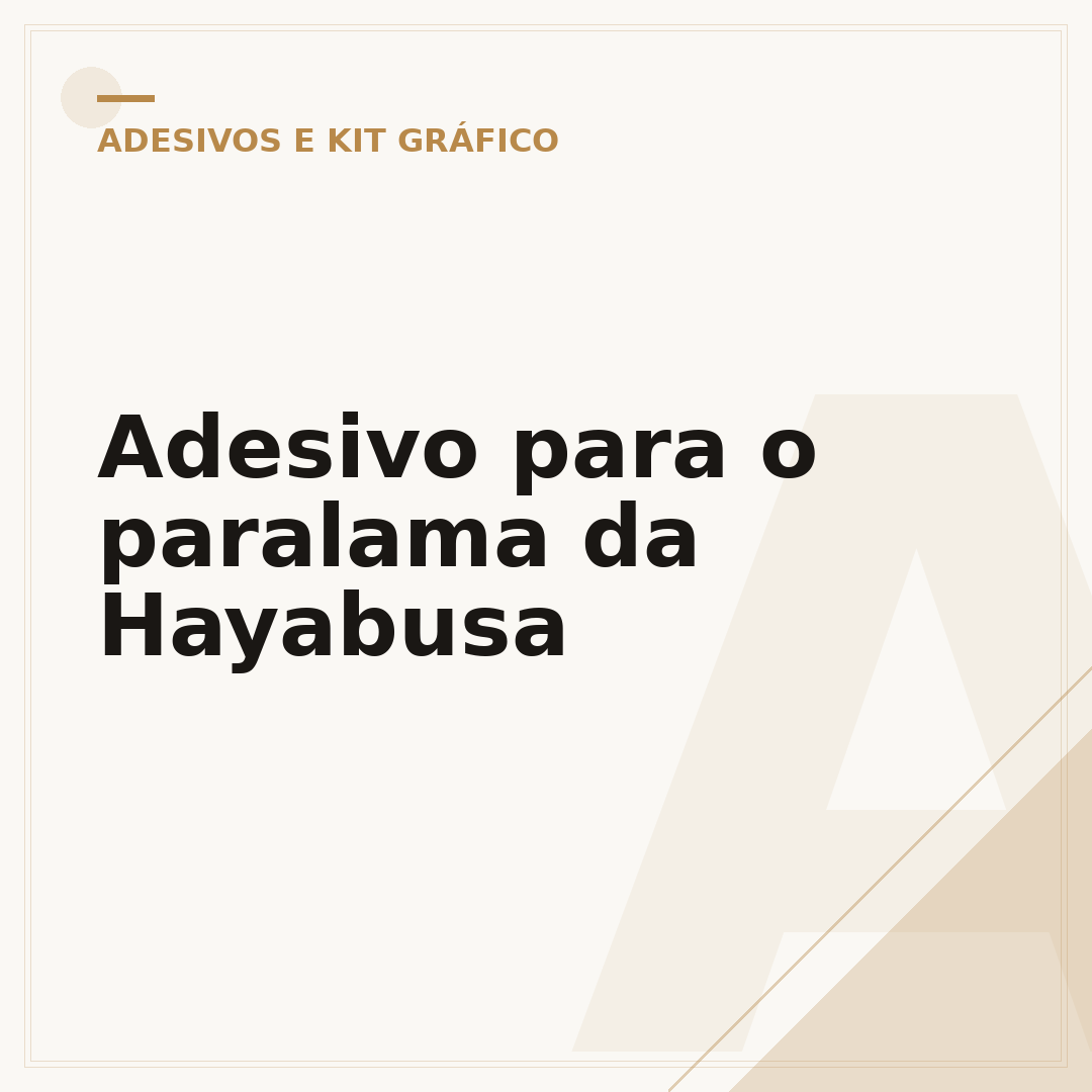 Adesivo para o paralama da Hayabusa