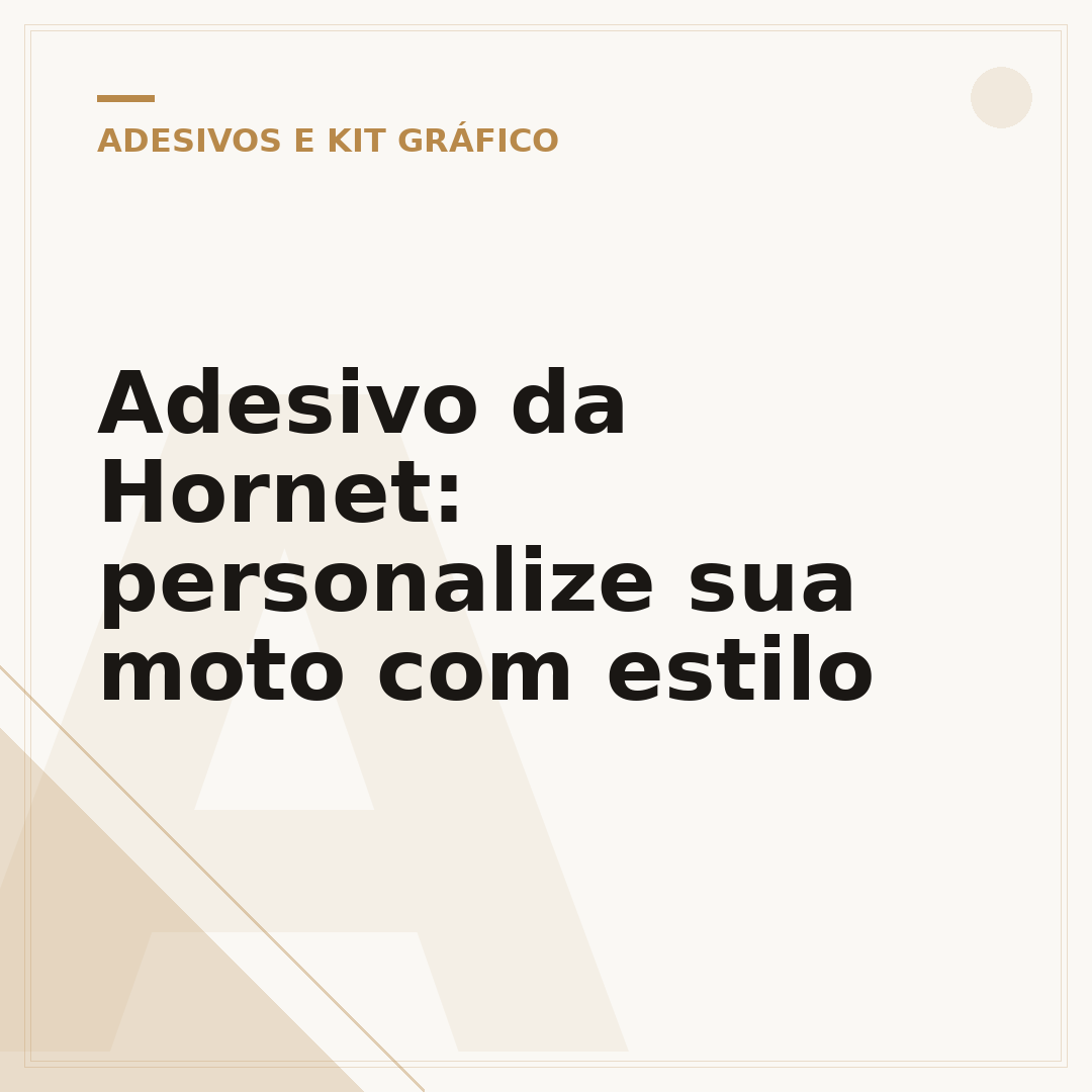 Adesivo da Hornet: personalize sua moto com estilo