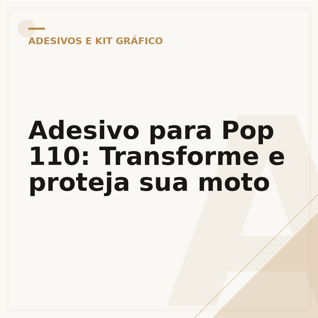 Adesivo para Pop 110: Transforme e proteja sua moto