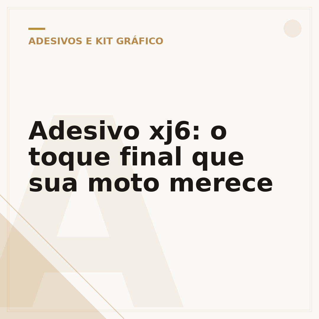 Adesivo xj6: o toque final que sua moto merece