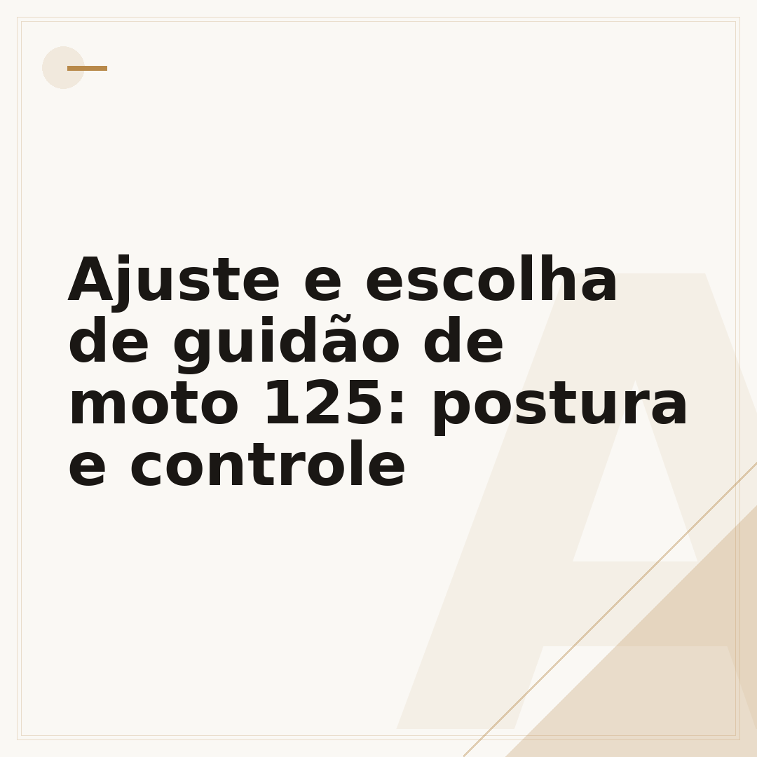 Ajuste e escolha de guidão de moto 125: postura e controle