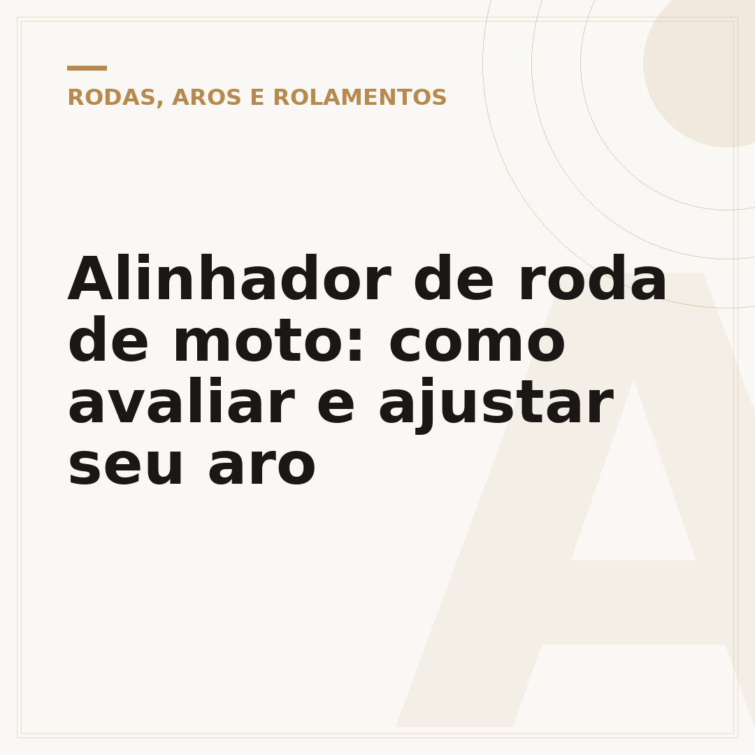Alinhador de roda de moto: como avaliar e ajustar seu aro