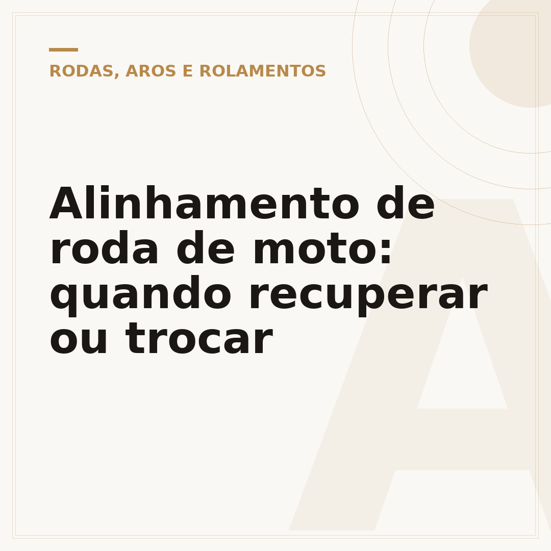 Alinhamento de roda de moto: quando recuperar ou trocar