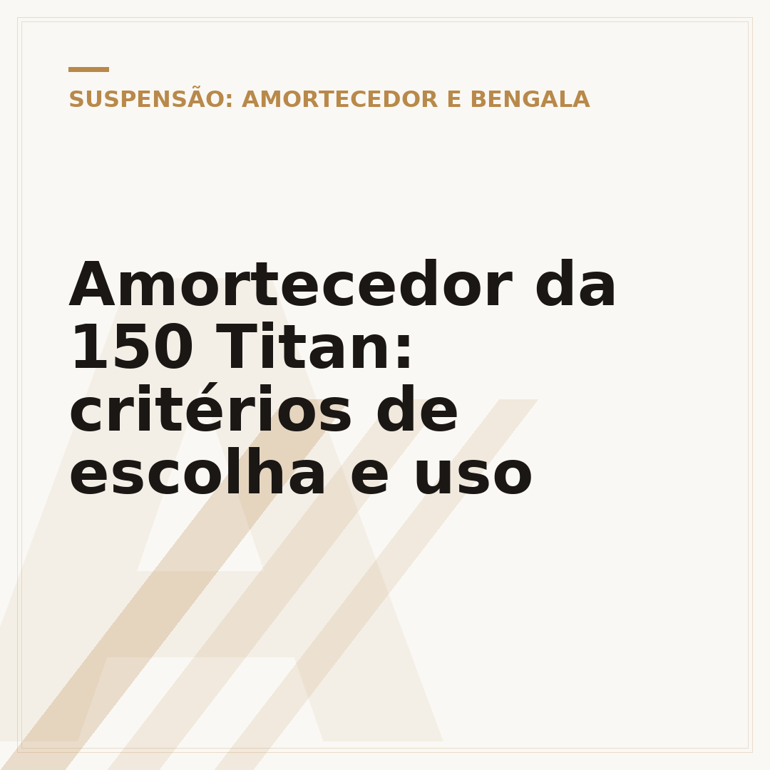 Amortecedor da 150 Titan: critérios de escolha e uso