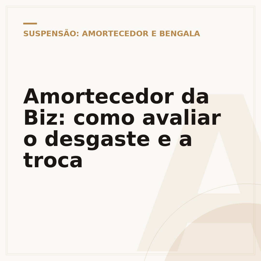 Amortecedor da Biz: como avaliar o desgaste e a troca