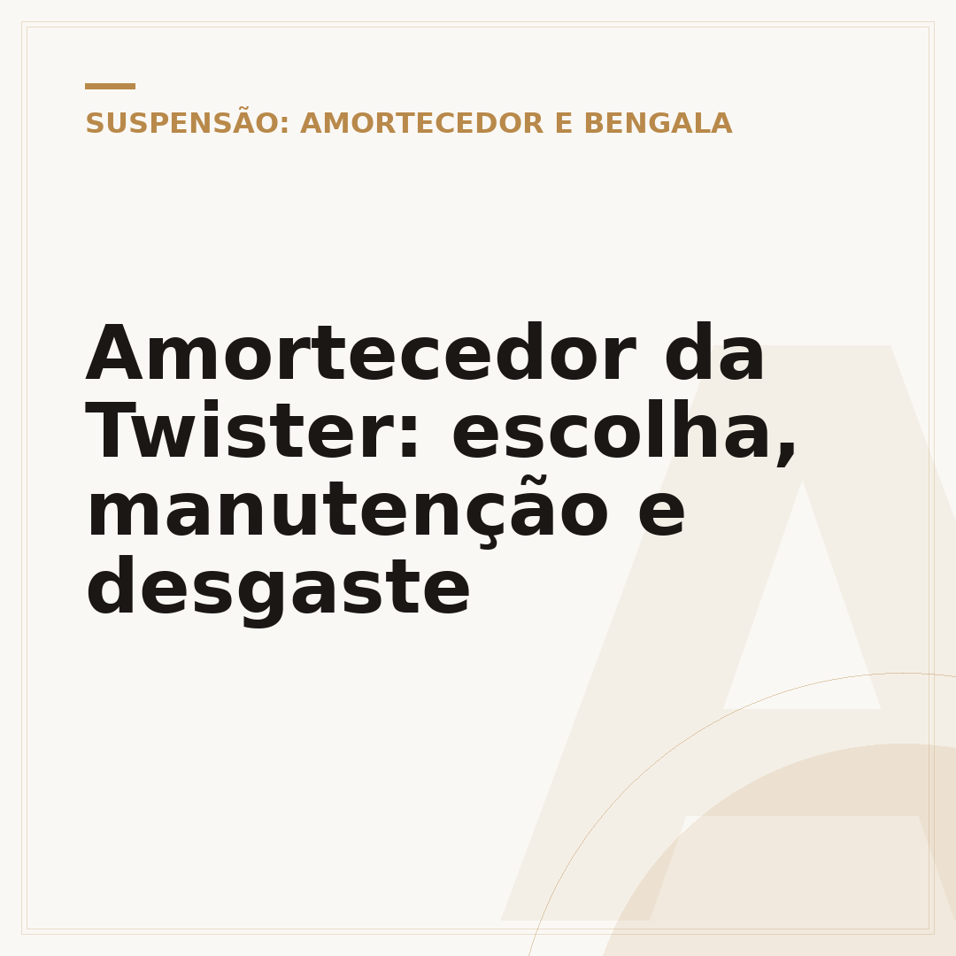 Amortecedor da Twister: escolha, manutenção e desgaste