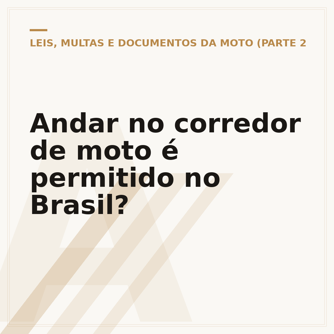 Andar no corredor de moto é permitido no Brasil?