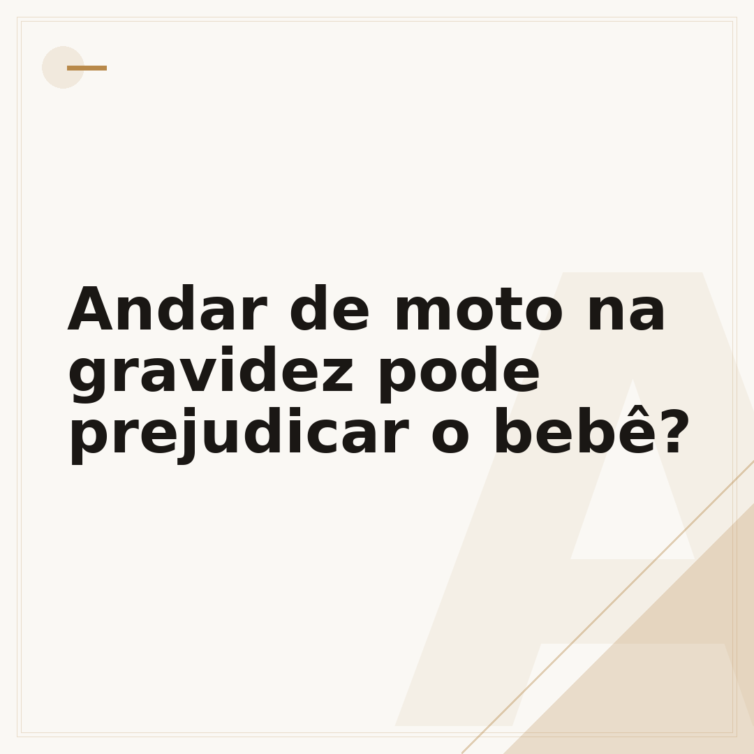 Andar de moto na gravidez pode prejudicar o bebê?
