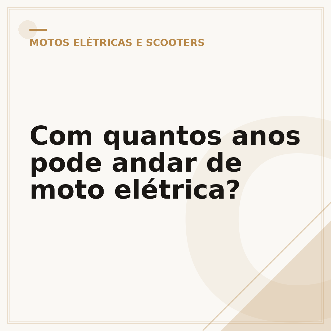 Com quantos anos pode andar de moto elétrica?