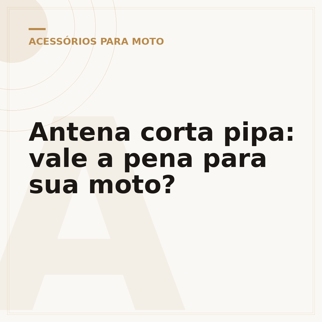 Antena corta pipa: vale a pena para sua moto?