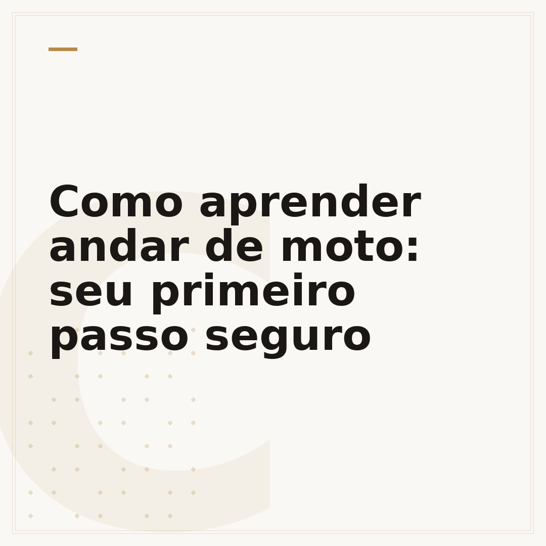 Como aprender andar de moto: seu primeiro passo seguro