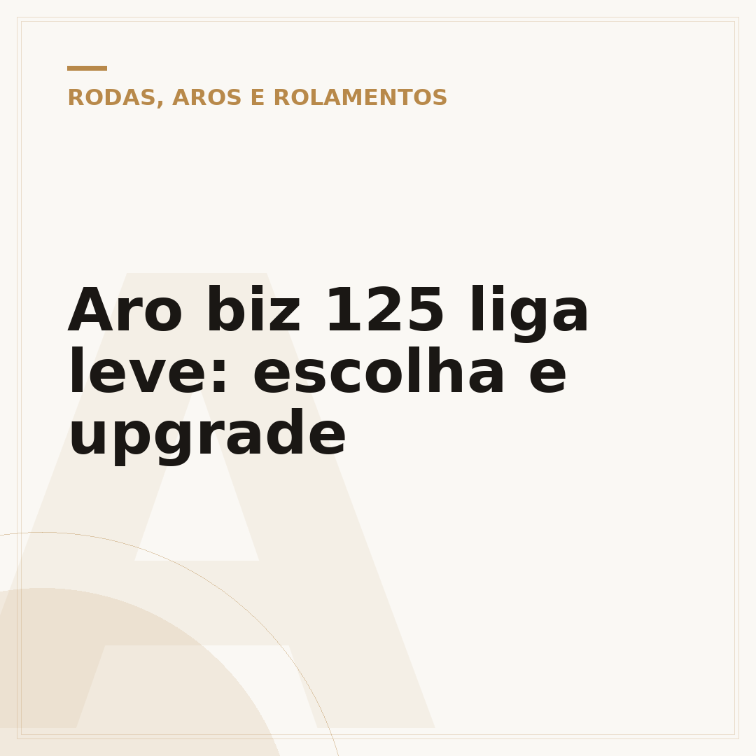 Aro biz 125 liga leve: escolha e upgrade
