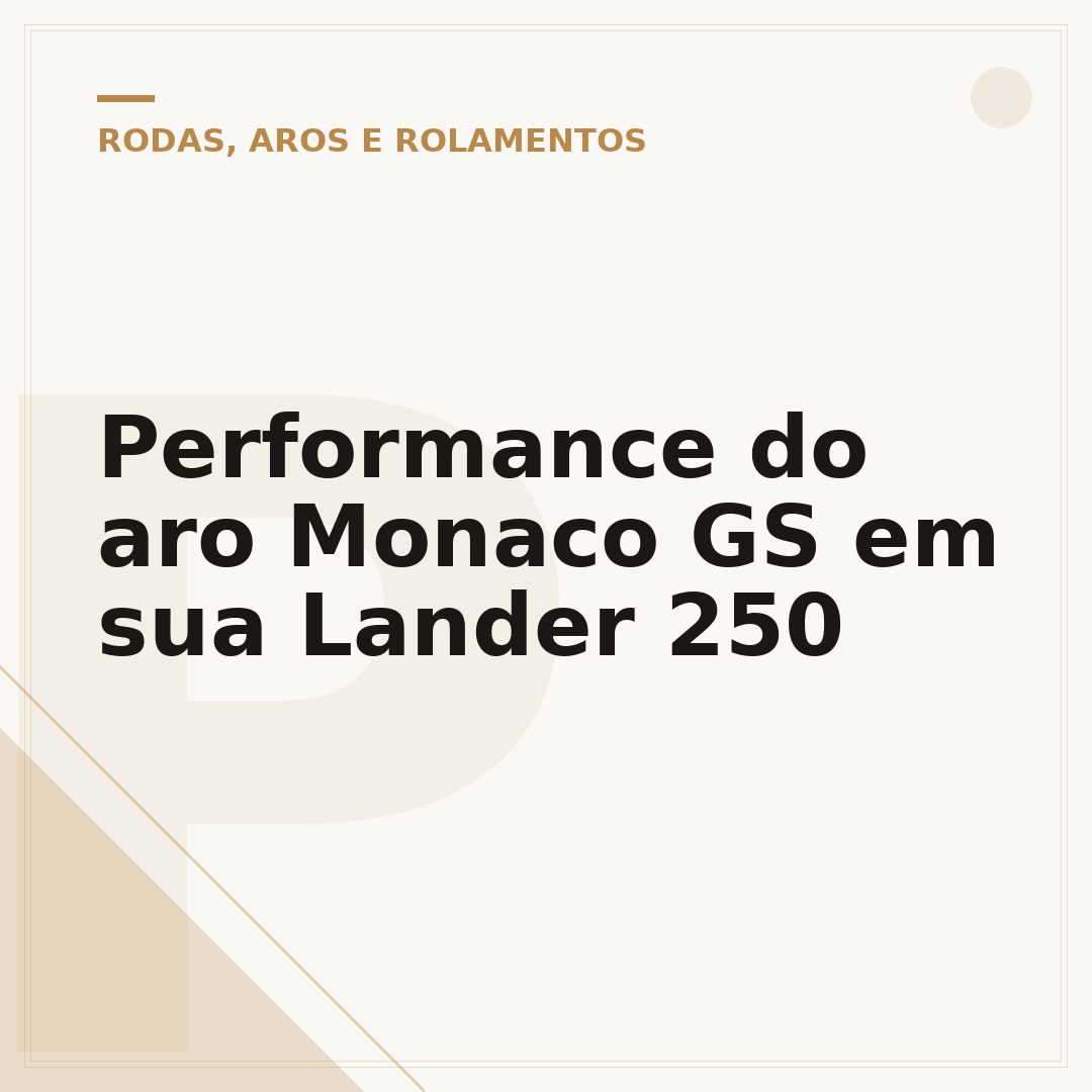 Performance do aro Monaco GS em sua Lander 250