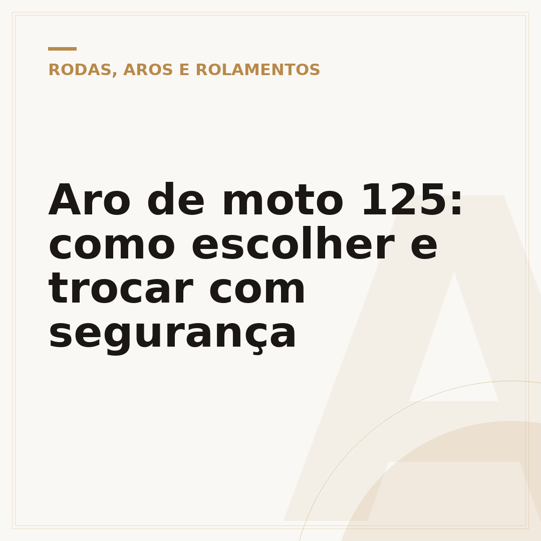 Aro de moto 125: como escolher e trocar com segurança