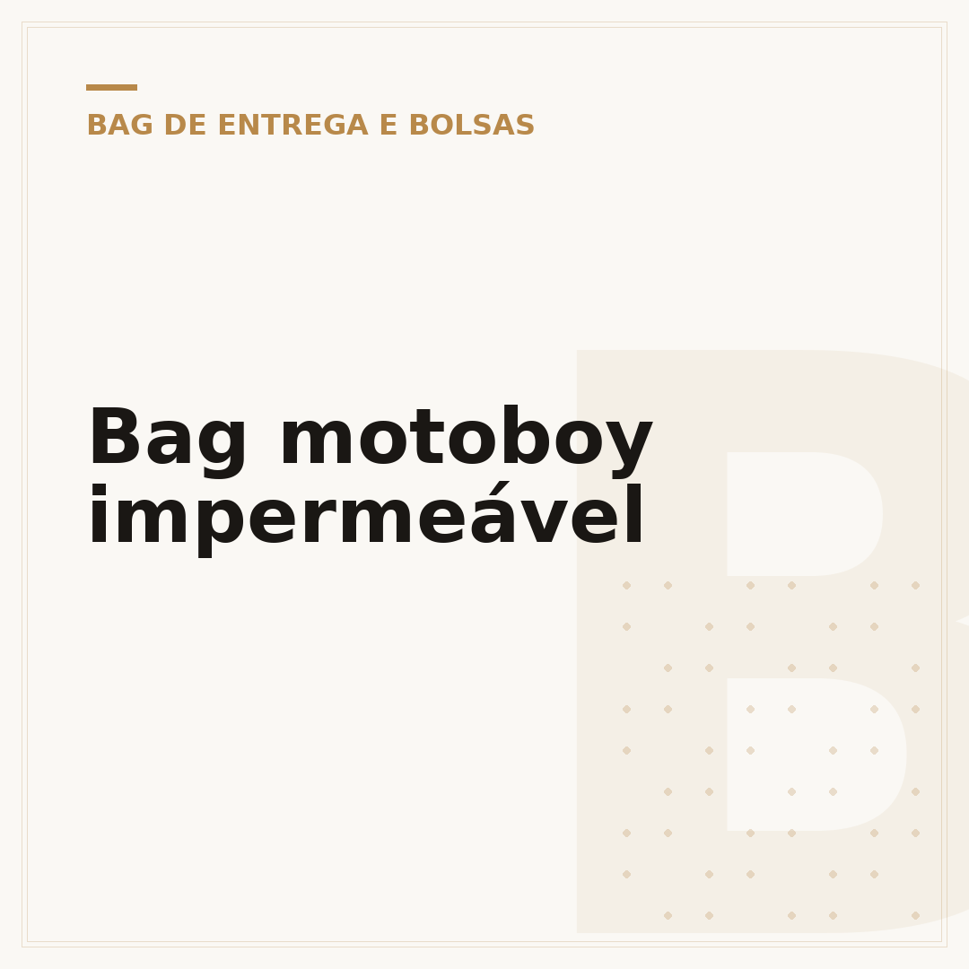 Bag motoboy impermeável