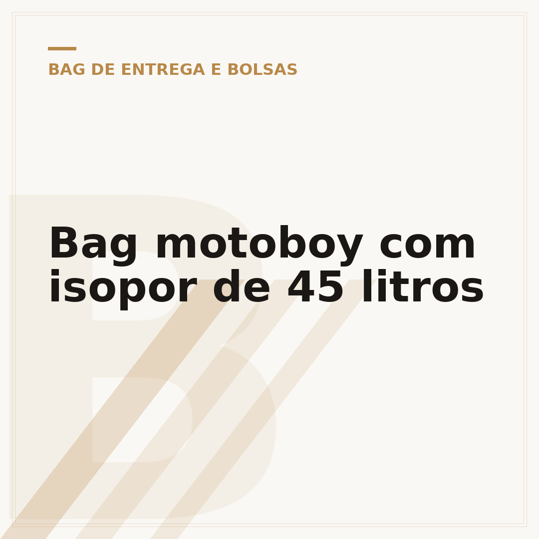 Bag motoboy com isopor de 45 litros