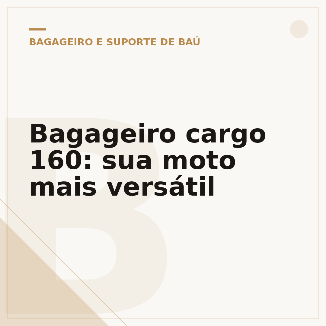 Bagageiro cargo 160: sua moto mais versátil