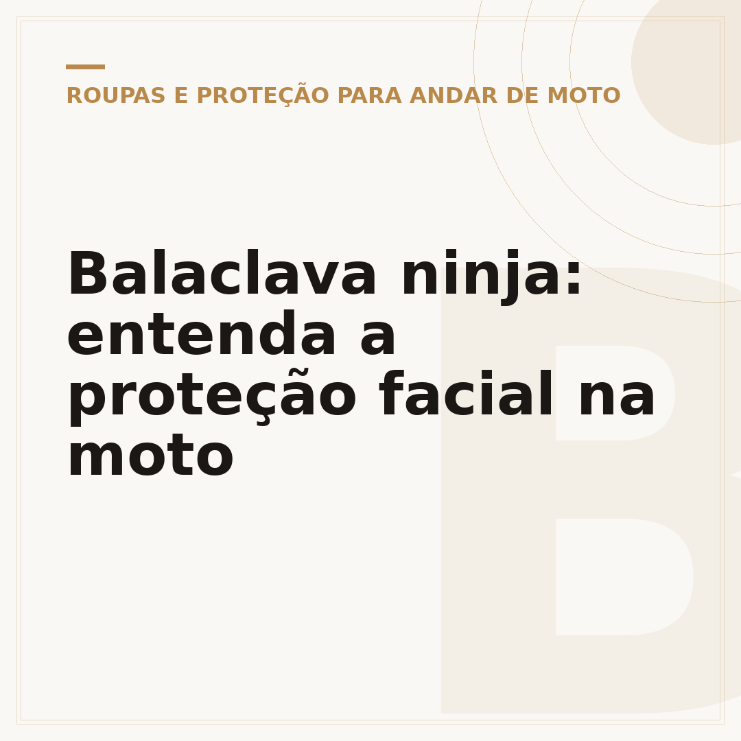 Balaclava ninja: entenda a proteção facial na moto
