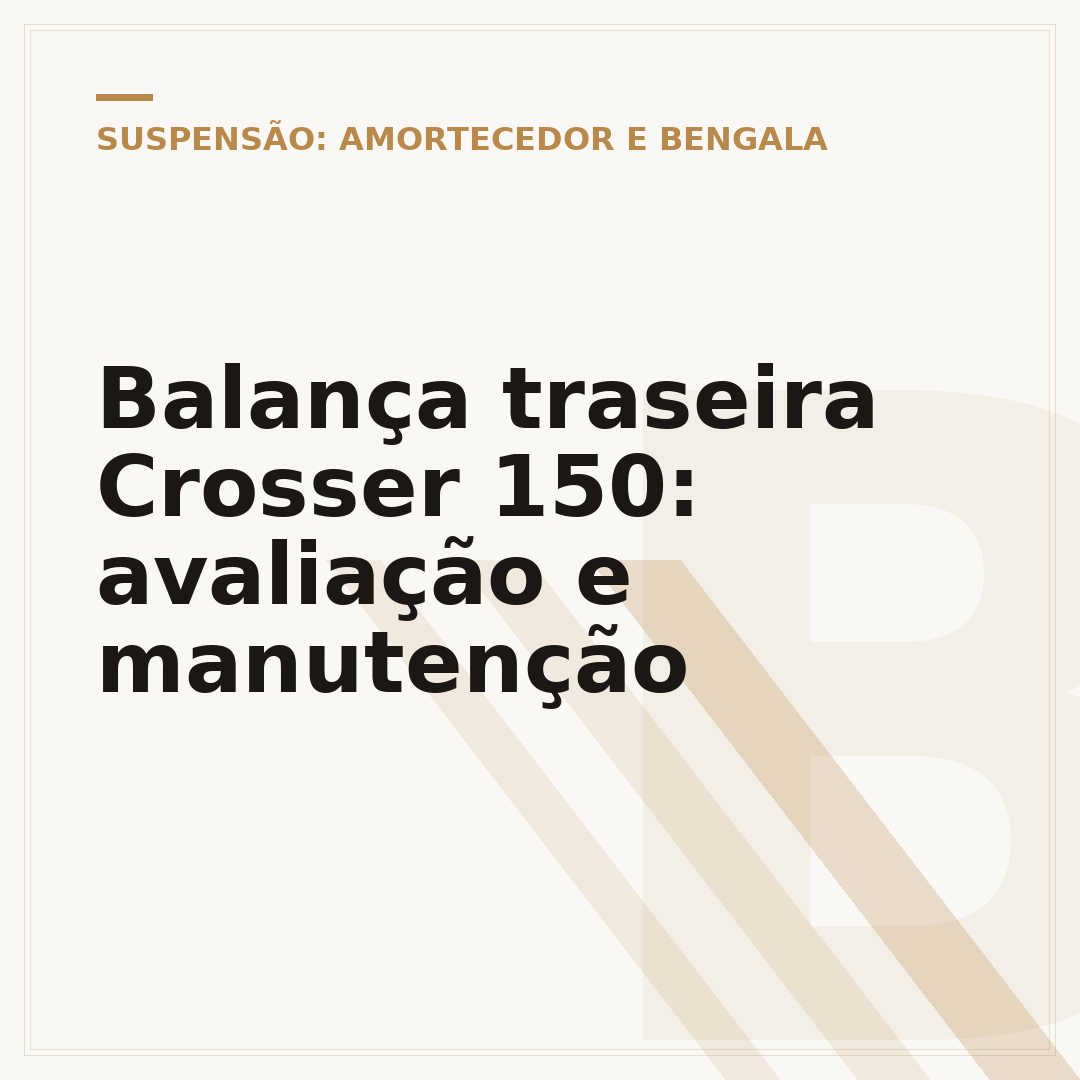 Balança traseira Crosser 150: avaliação e manutenção