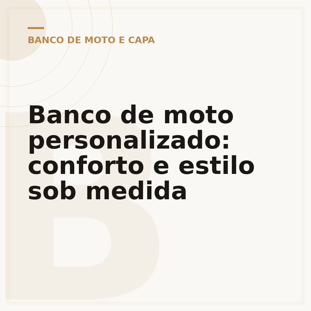 Banco de moto personalizado: conforto e estilo sob medida