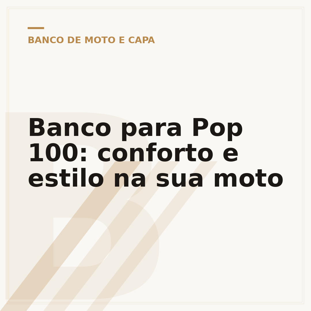 Banco para Pop 100: conforto e estilo na sua moto