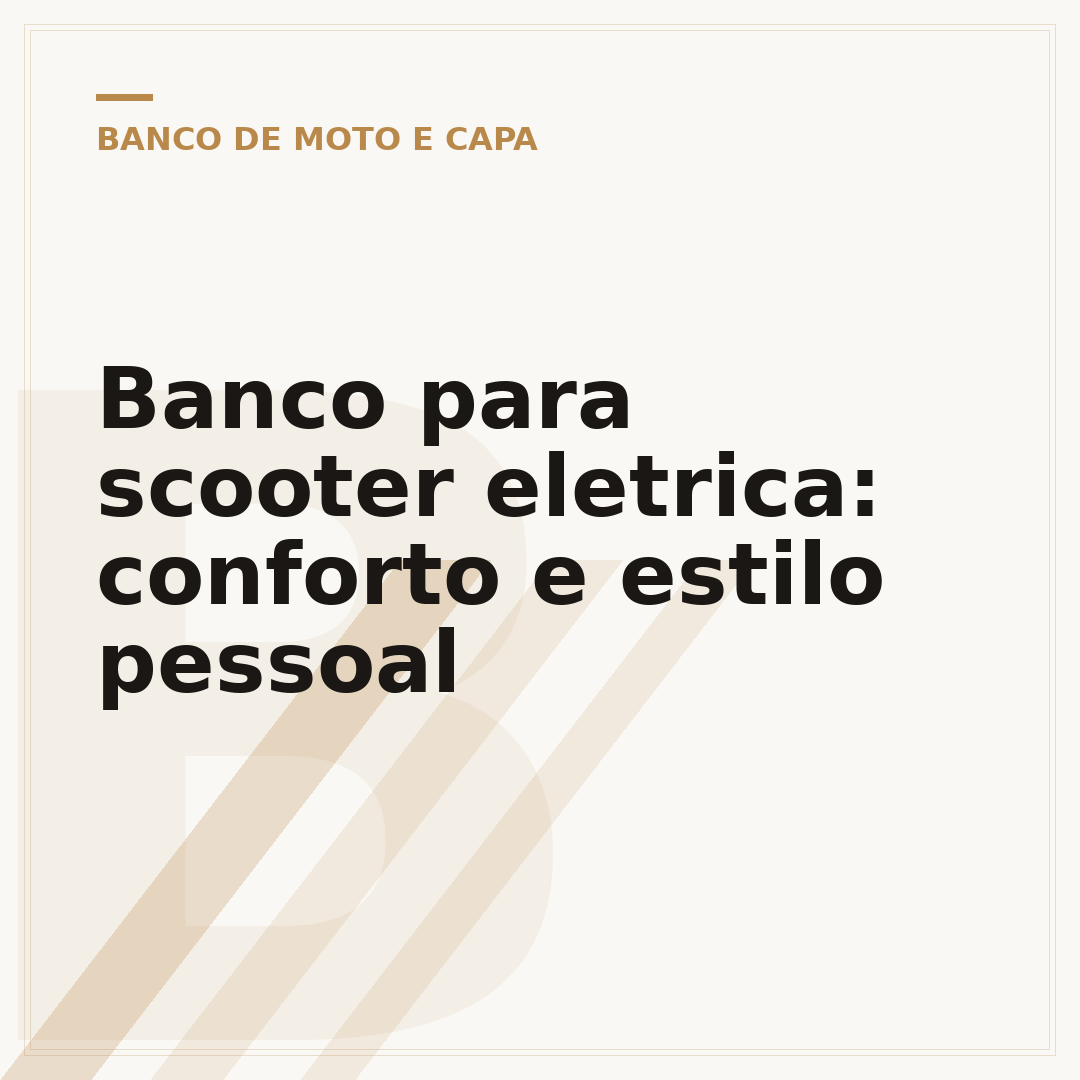 Banco para scooter eletrica: conforto e estilo pessoal