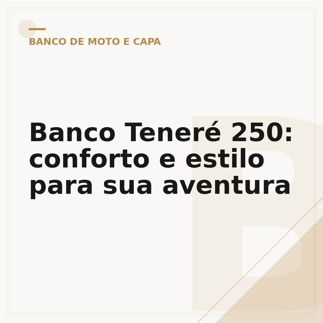 Banco Teneré 250: conforto e estilo para sua aventura