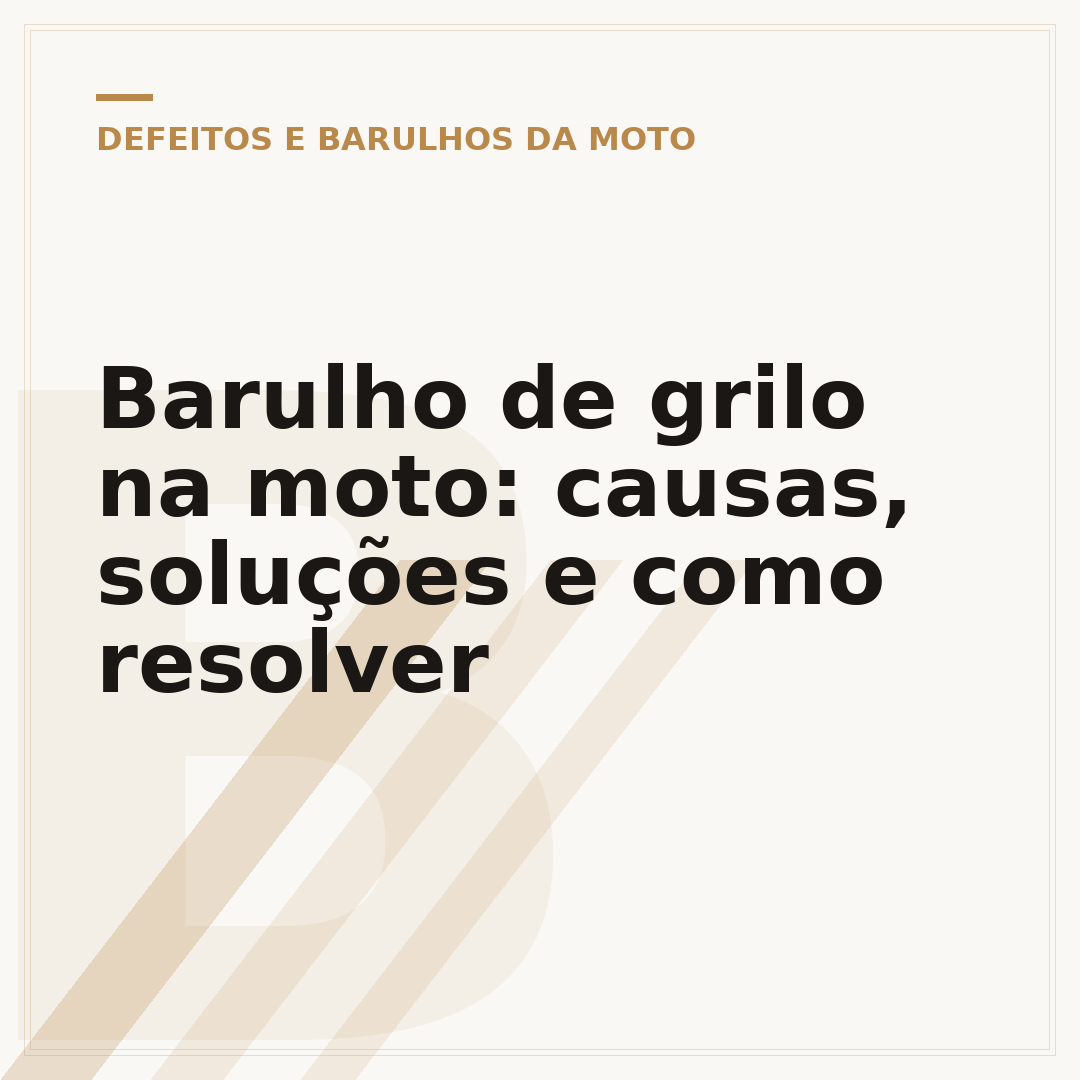 Barulho de grilo na moto: causas, soluções e como resolver
