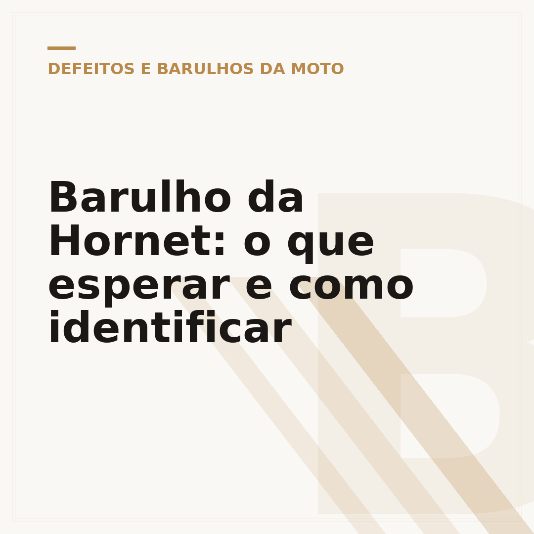 Barulho da Hornet: o que esperar e como identificar