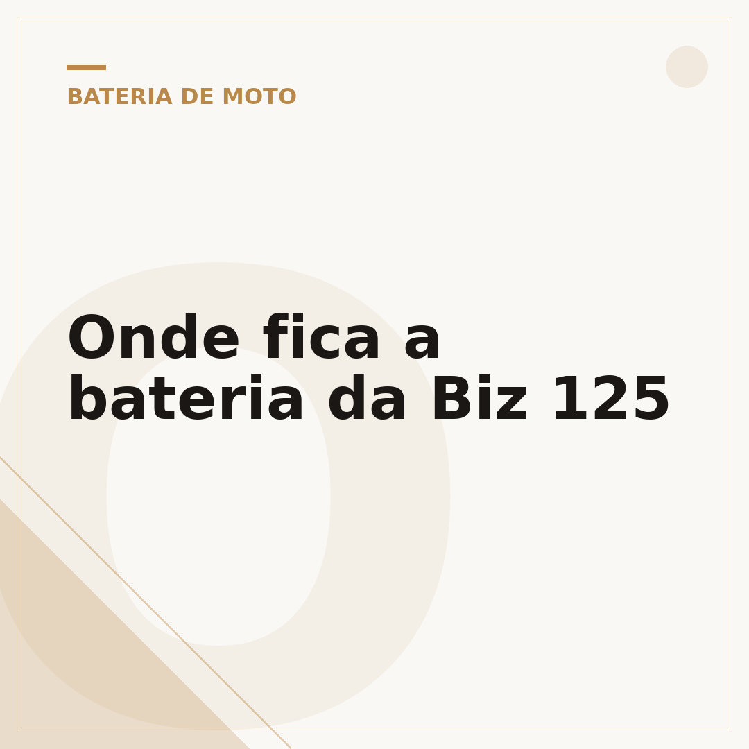 Onde fica a bateria da Biz 125