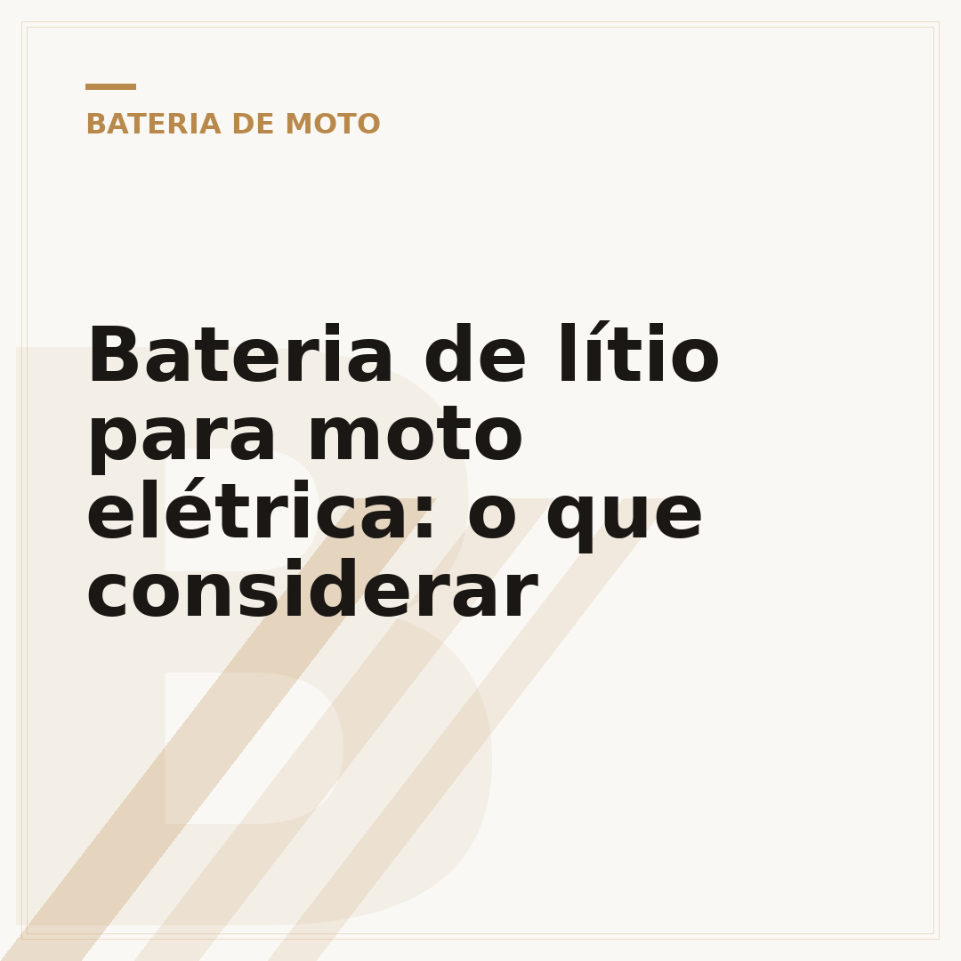 Bateria de lítio para moto elétrica: o que considerar
