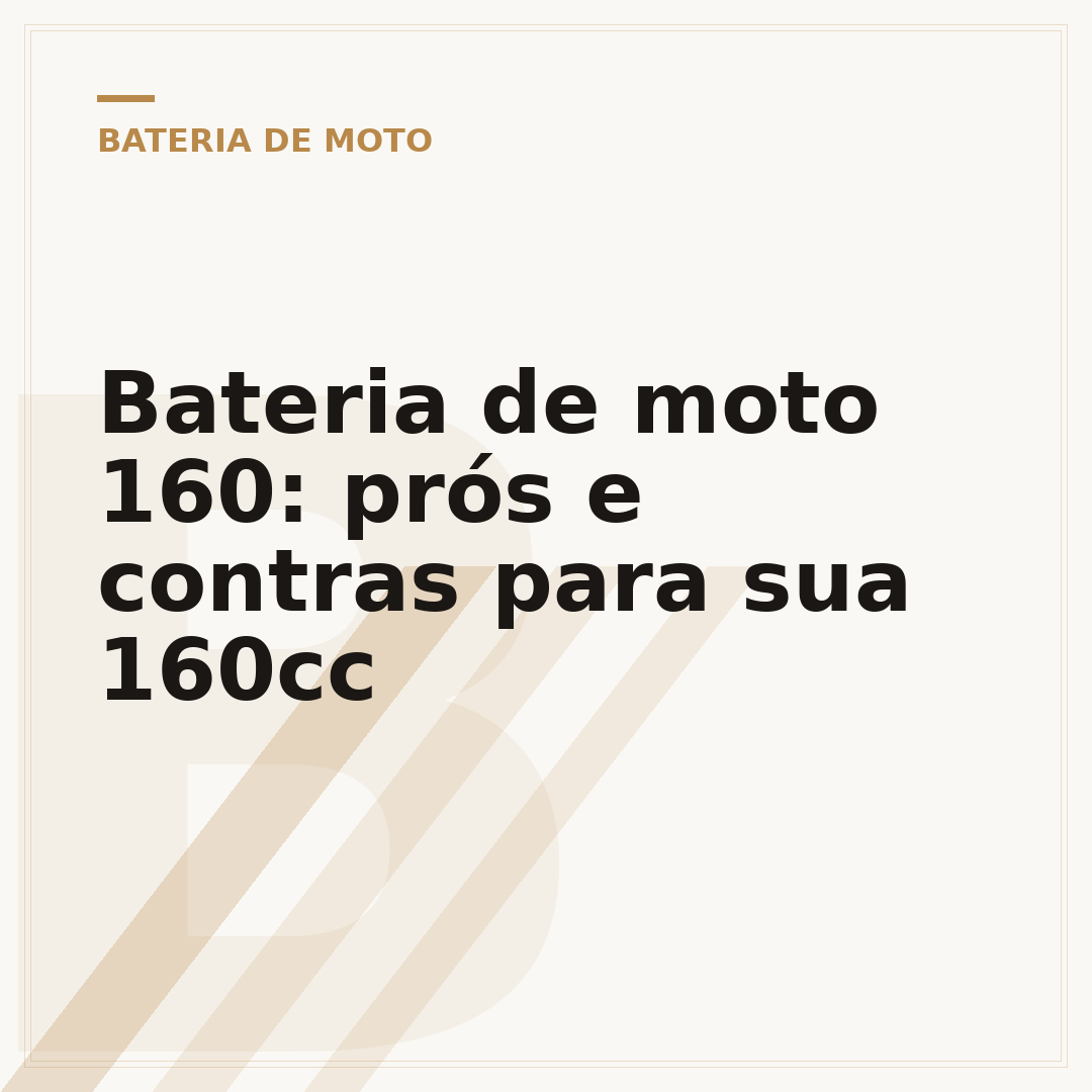 Bateria de moto 160: prós e contras para sua 160cc