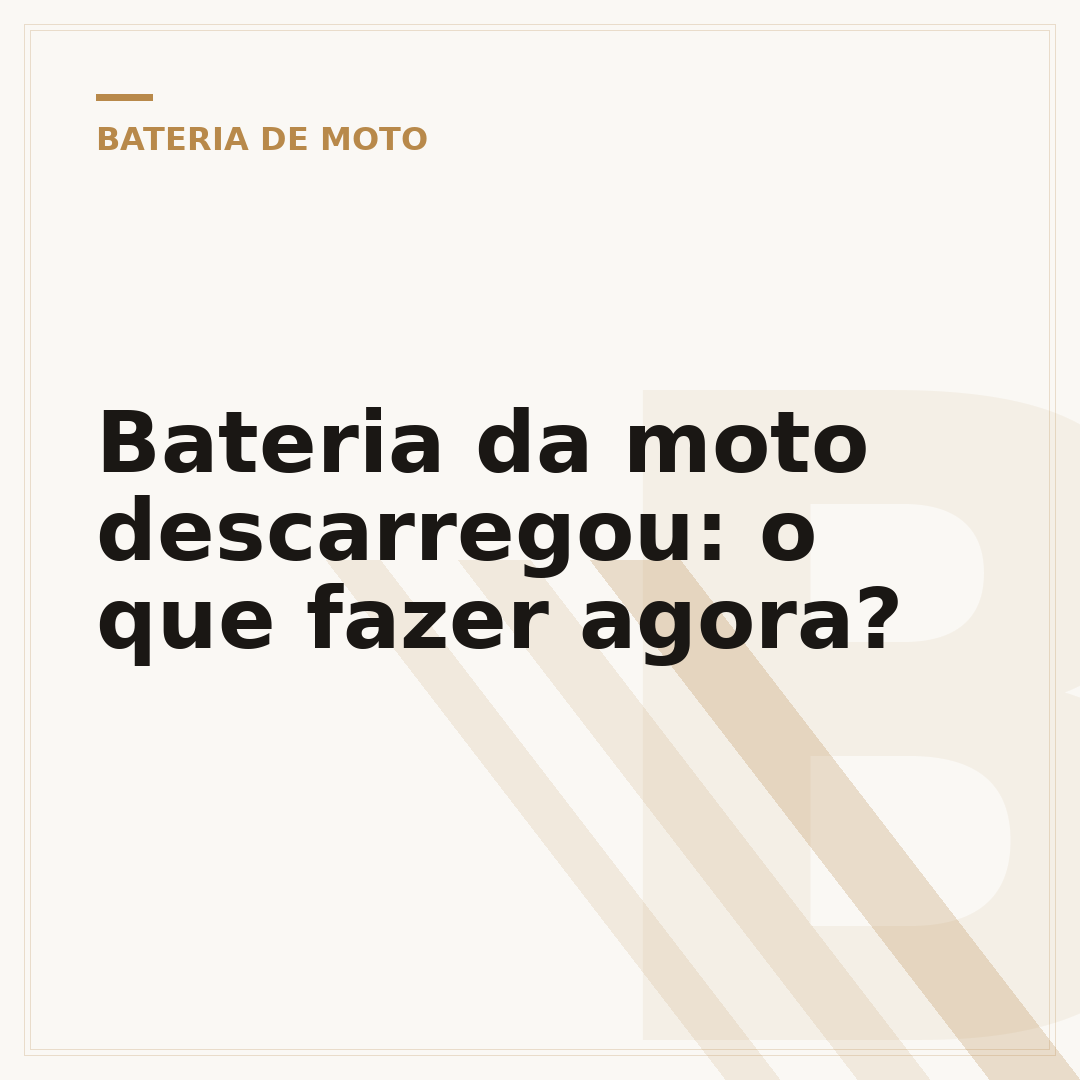 Bateria da moto descarregou: o que fazer agora?