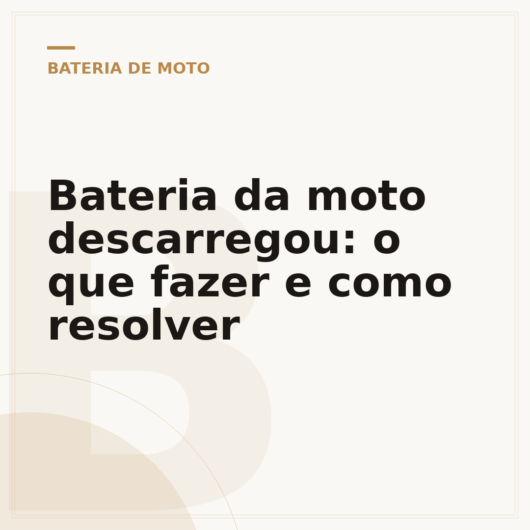 Bateria da moto descarregou: o que fazer e como resolver