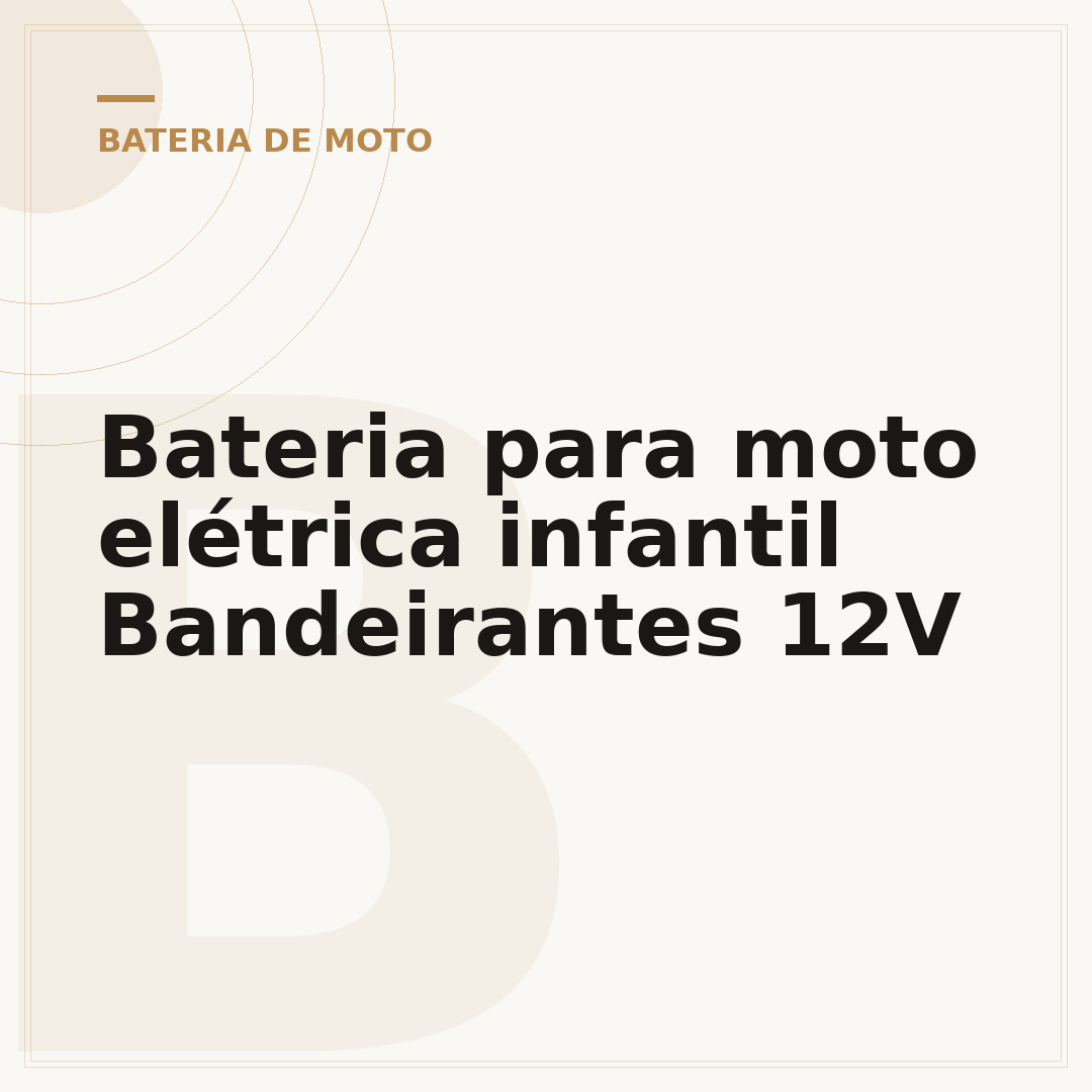 Bateria para moto elétrica infantil Bandeirantes 12V