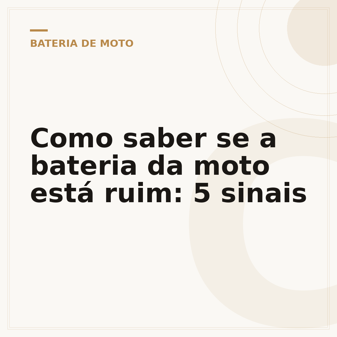 Como saber se a bateria da moto está ruim: 5 sinais