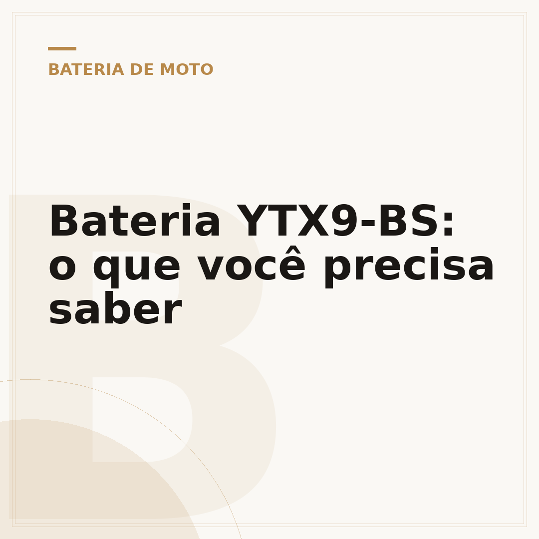 Bateria YTX9-BS: o que você precisa saber