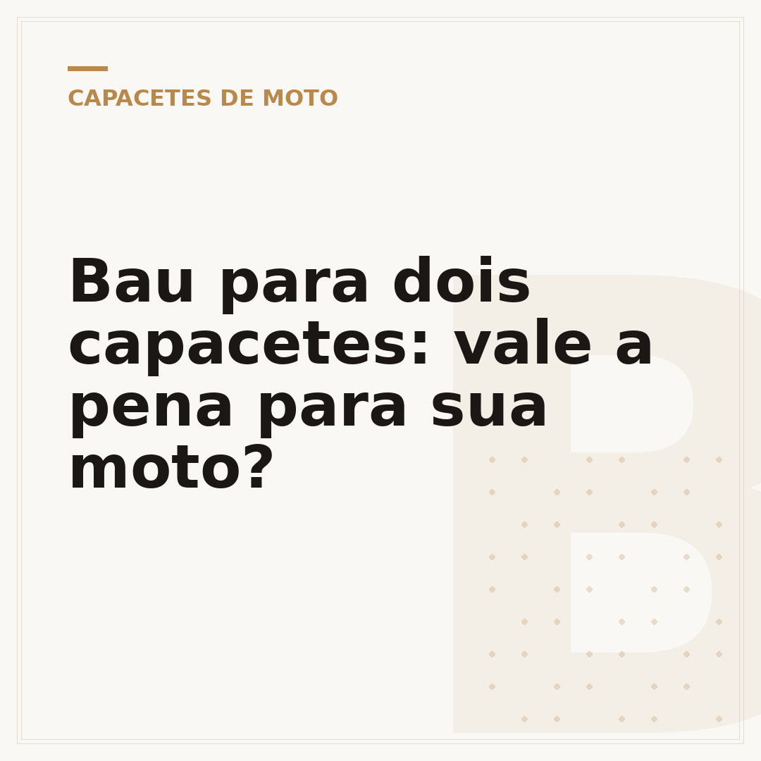 Bau para dois capacetes: vale a pena para sua moto?