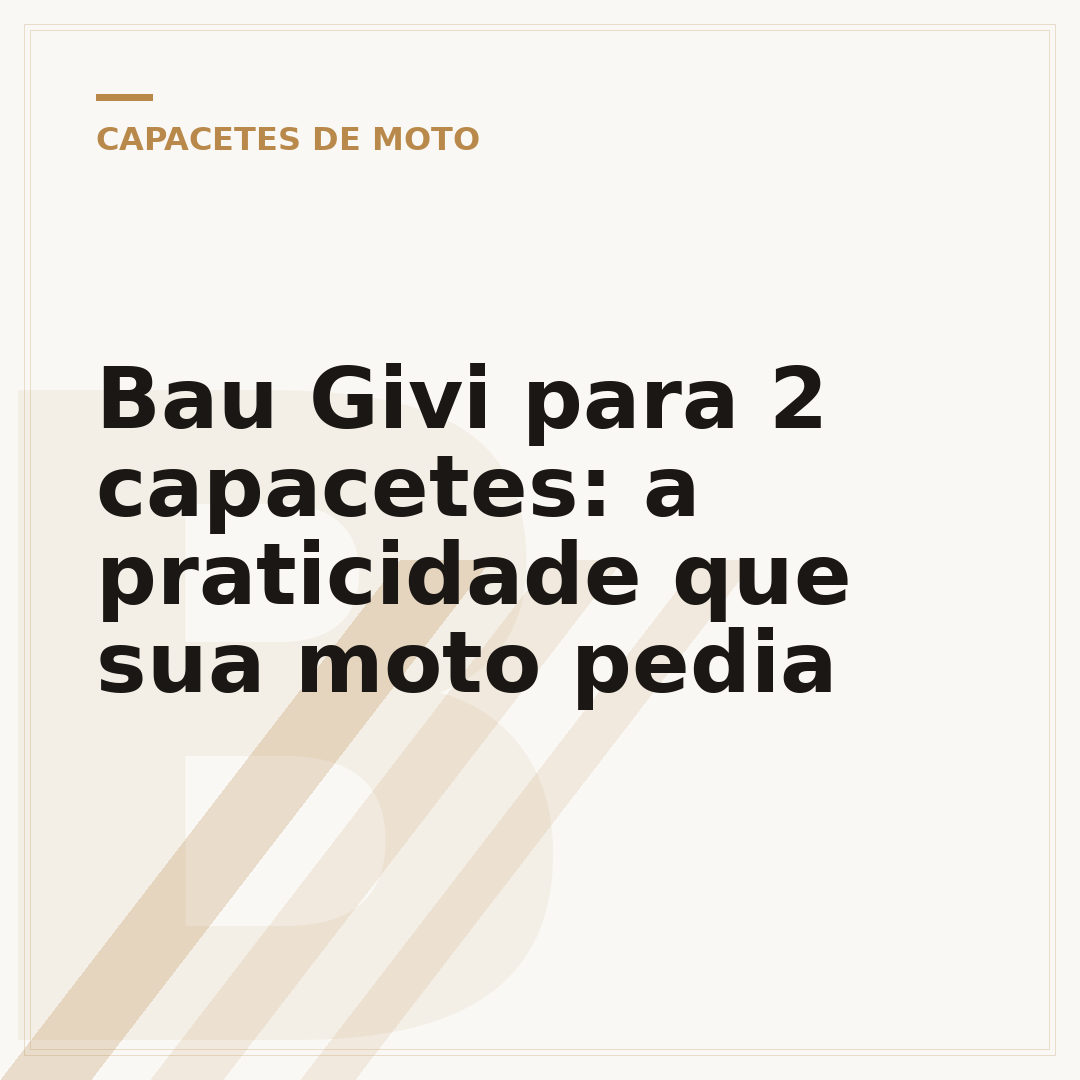 Bau Givi para 2 capacetes: a praticidade que sua moto pedia