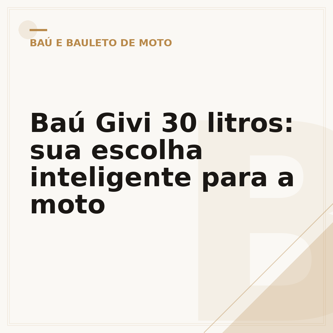 Baú Givi 30 litros: sua escolha inteligente para a moto