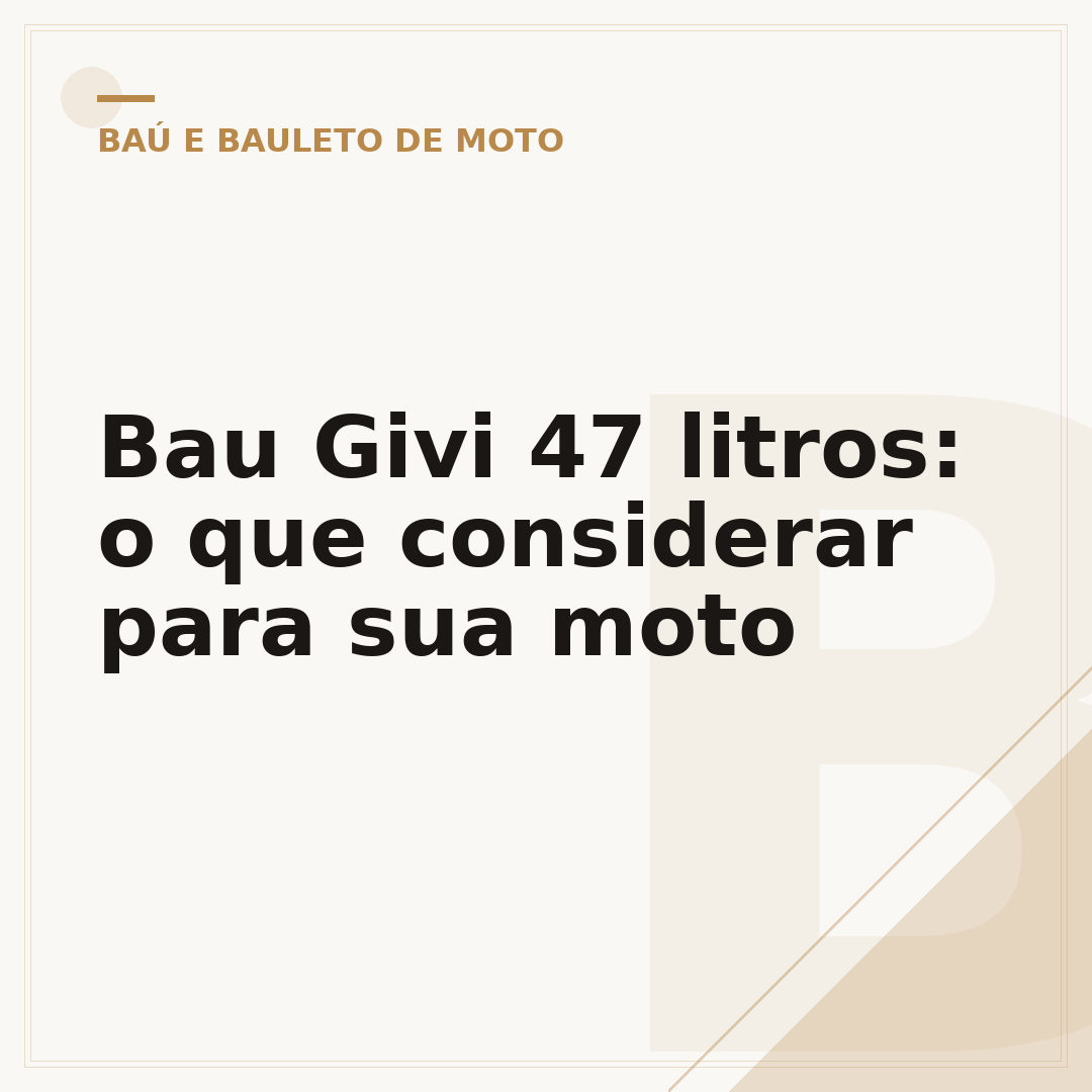 Bau Givi 47 litros: o que considerar para sua moto
