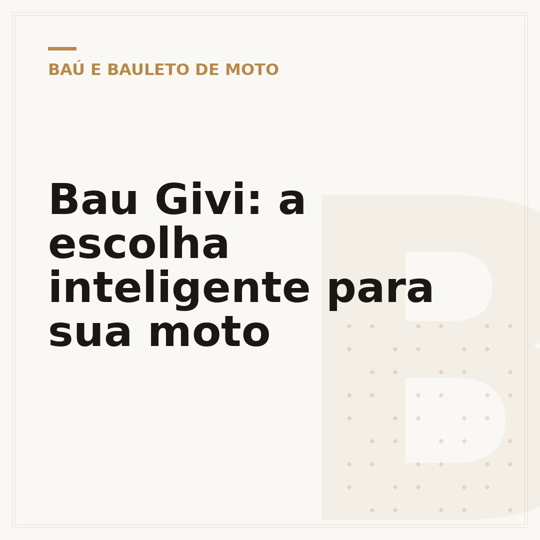 Bau Givi: a escolha inteligente para sua moto