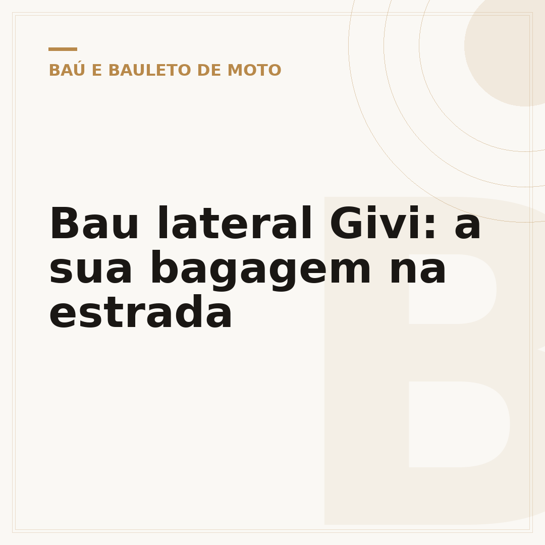 Bau lateral Givi: a sua bagagem na estrada