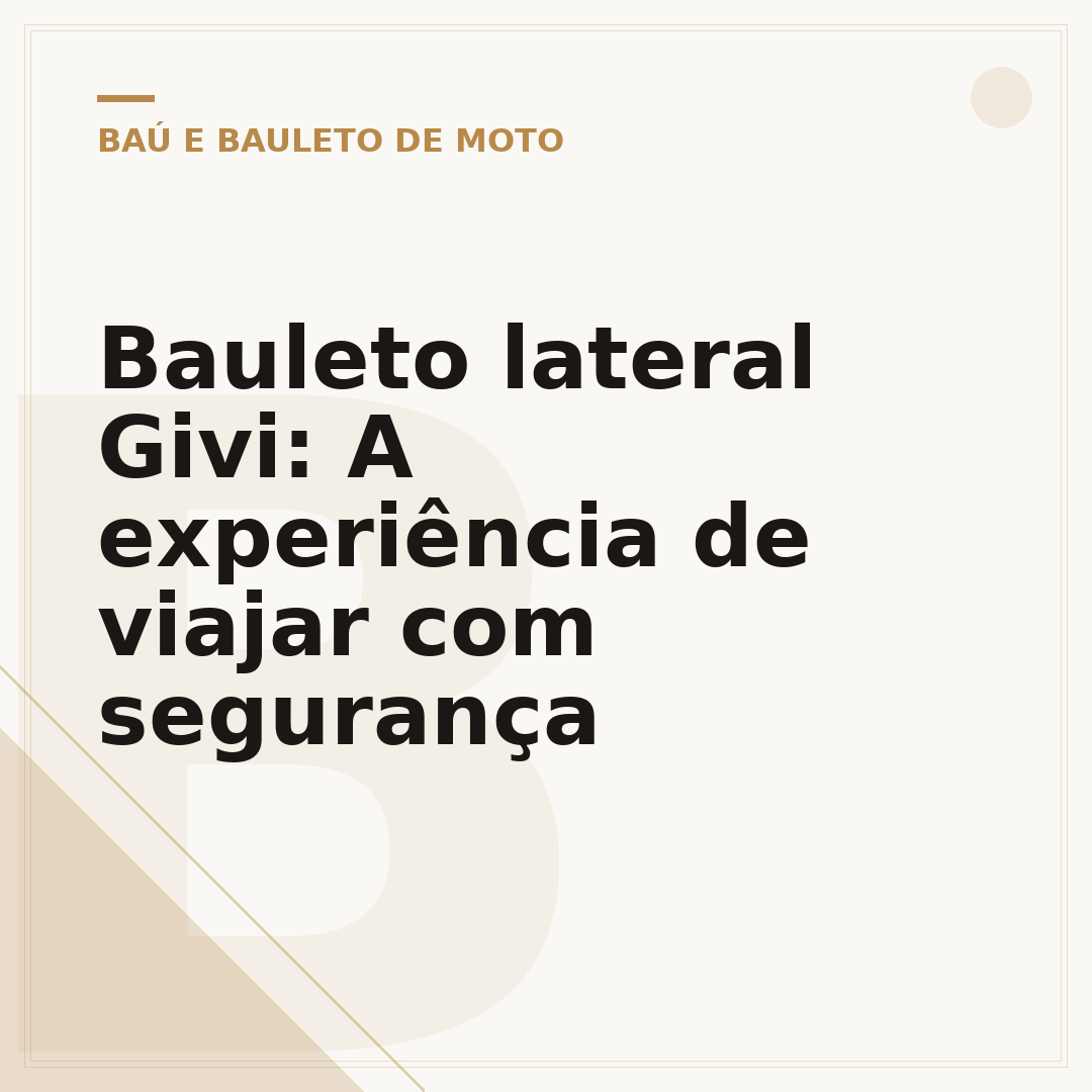 Bauleto lateral Givi: A experiência de viajar com segurança