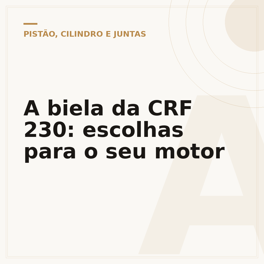 A biela da CRF 230: escolhas para o seu motor